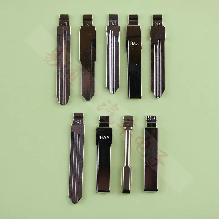 9Pcs/Lot Folding key blade Full Types Car key embryo replacing the key head Remote Key Blade Slot Type B NO 81-100