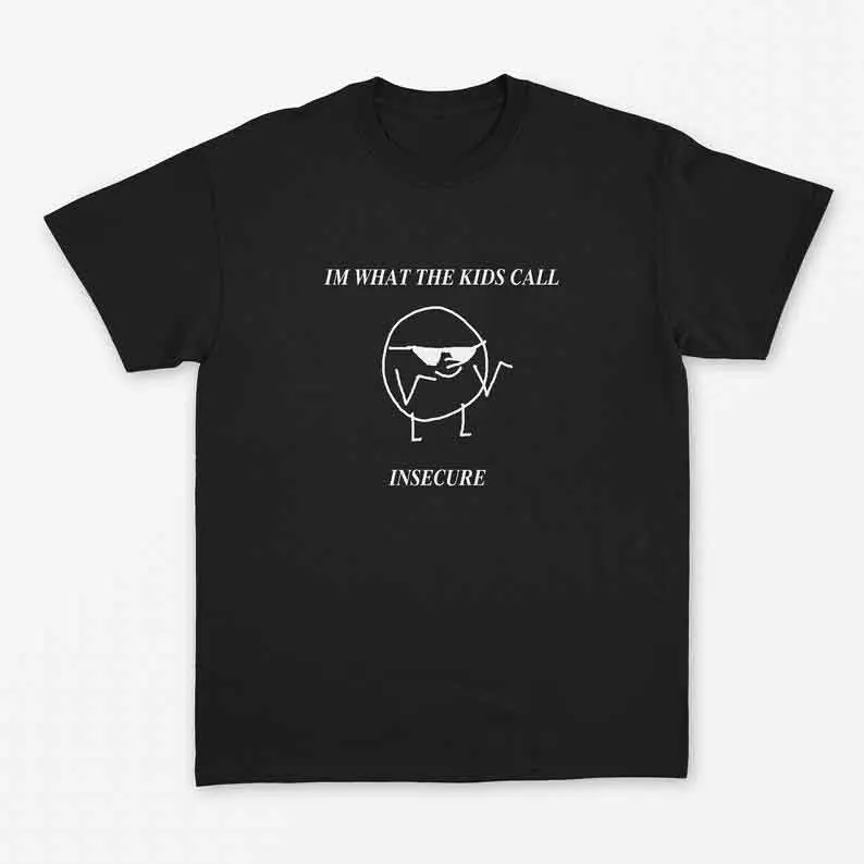 Skuggnas New Arrival I'm What the Kids Call Insecure T Shirt Grunge Shirt Girl Gang  Girl Power Tees 90s aesthetic Clothing