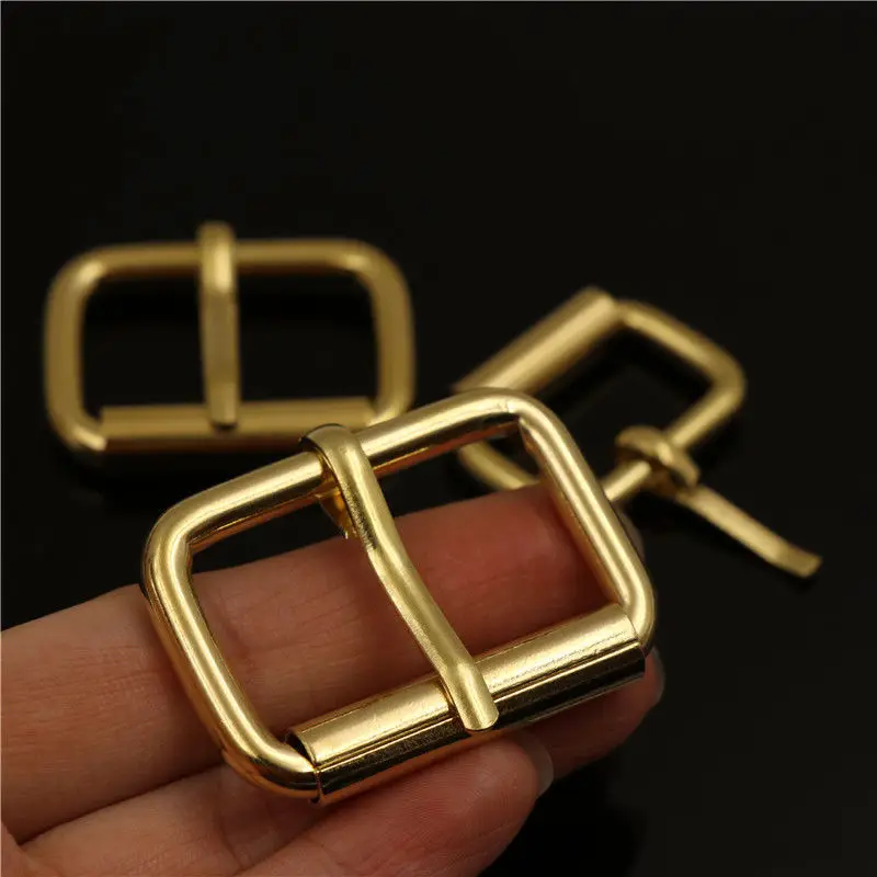 1piece Brass Roller Buckle Heel Bar Buckle End Bar Rectangle Single Pin for Leather Craft Bag Belt Strap Webbing