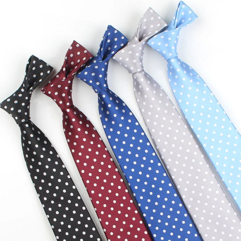 8 cm Men\'s skinny fashion dot neckties men slim polyester neck tie Polka Dot Man polyester jacquard neckies for Gentlemen