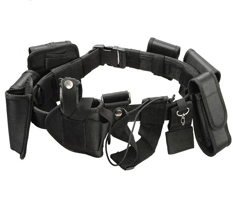 10 Set Tactical Belt Military Duty Belt Army Polices Guard Utility Kit Set Handcuffs Pouch Flashlight Case Gun Holster Sport