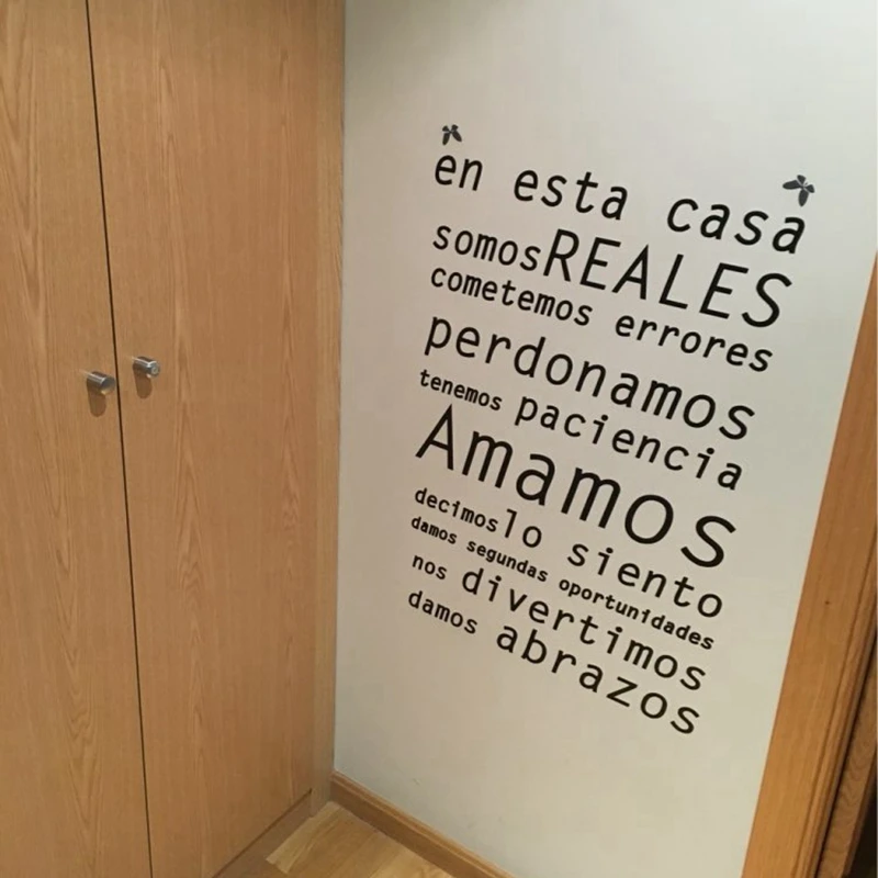 Spanish In This House Rule Vinyl Wall Sticker Living Room Home Decorative Mural En esta casa Family Quote Spain Wall Decals