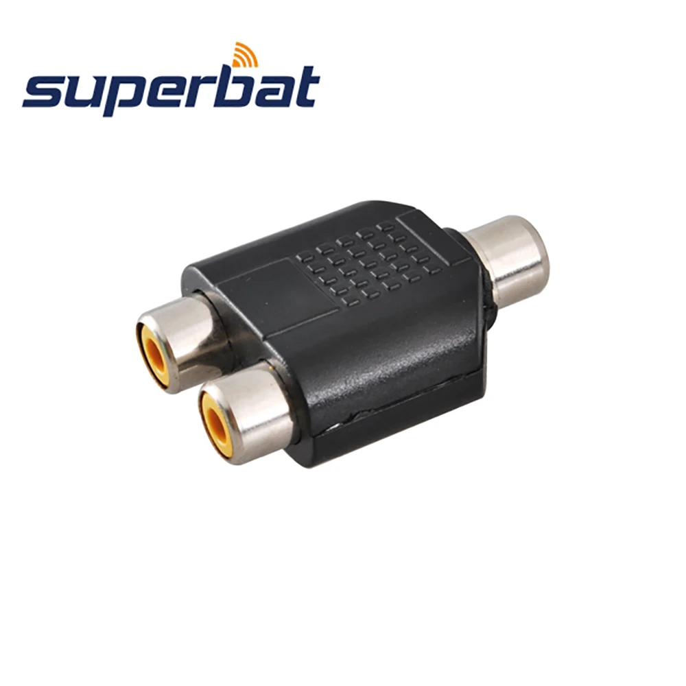 Superbat RCA Audio Adapter RCA-Buchse an zwei RCA-Buchse/Buchse Adapter HF-Anschluss