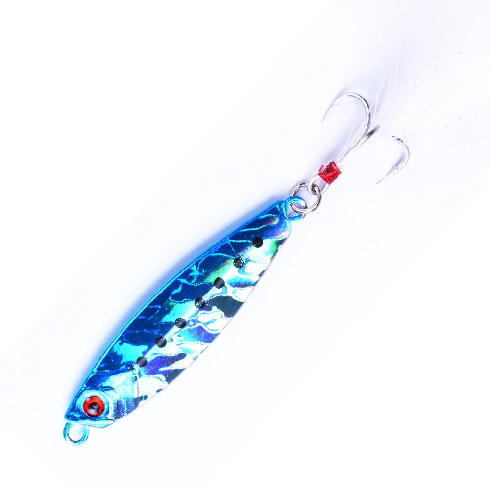 Balleo 1pc 7color 10g15g20g25g30g Laser metal jig slow Sinking jig wobbler metal spoon fishing lure lead fish for carp lure