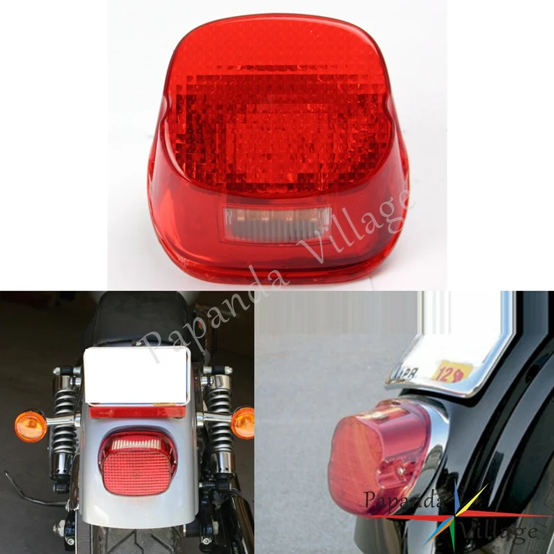 Motorbikes Red LED Rear Taillights Brake Running Light License Lamp for Harley Touring Dyna FXST FXSTC XL883 1200 1999-2008