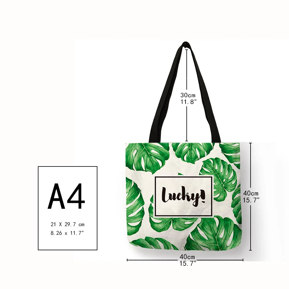 Tropical Banana Leaf Printing Handbag Fashion Women Shopping Travel Shoulder Bag Casual Accessories Bags for Daily Office Use