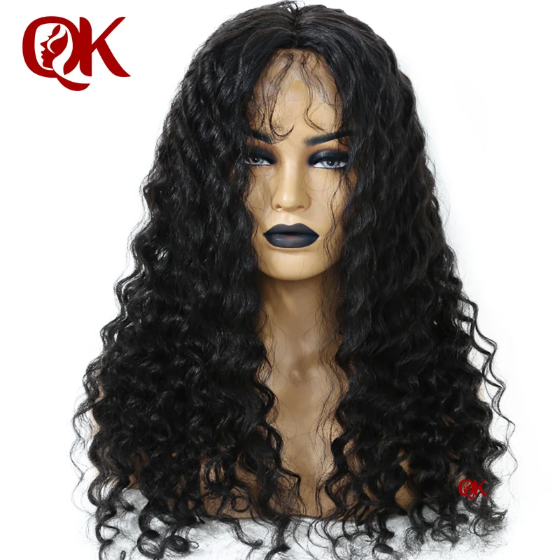 

QueenKing hair 180% Density Full Lace Wig Natural Color 100% Brazilian Human Hair Deep Wave Preplucked Hairline Remy Hair Wig