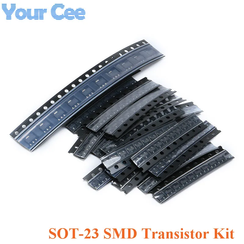 Kit de ul trempés SOT-23 SMD, S9013, S9014, S9015, S9018, MMBT3904, MMBT3906, A92, C1815, A1015, bricolage, 18 types x 10 pièces, 5 ensembles, 1 jeu