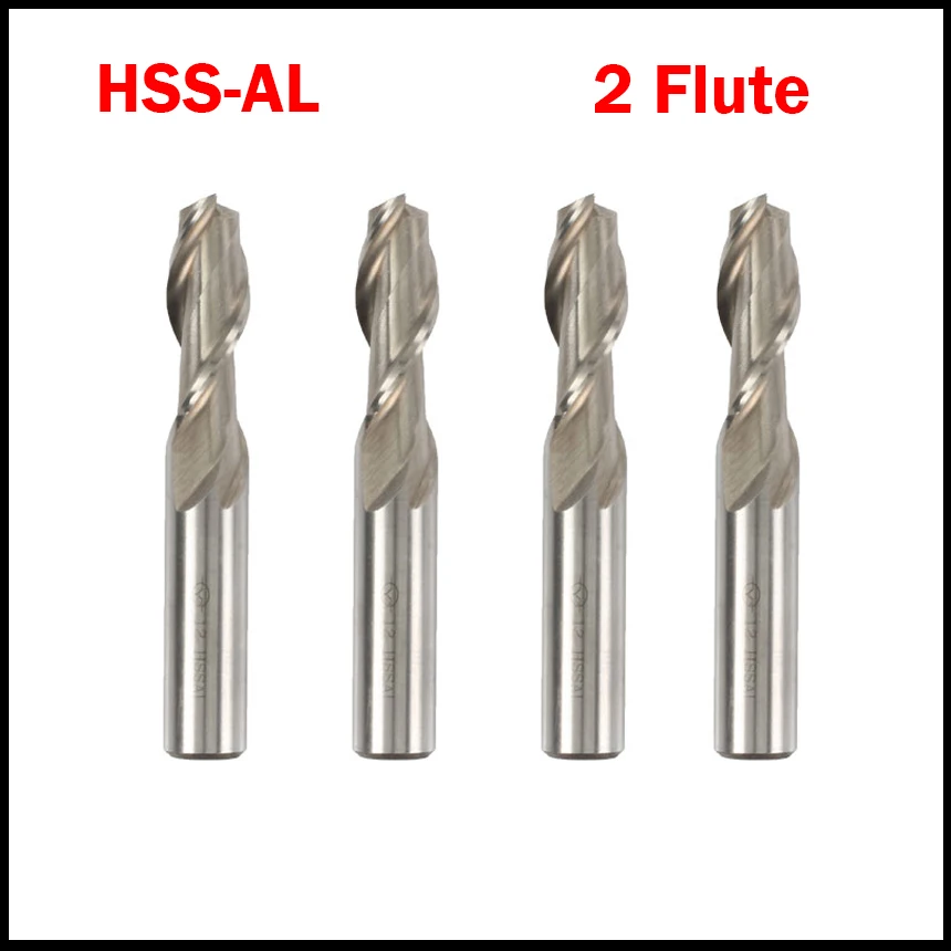 1mm 1.5mm 2mm 2.5mm Cutting Edge Diameter HSSAL 2 Flute White Straight Shank Fully Ground Center End Mill Milling Cutter