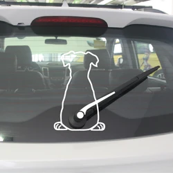 Puppy Dog Car Rear Windshield Wiper Decor Decals , Animal Cat Vinyl Art Sticker For Truck Car Bumper Funny Decoration