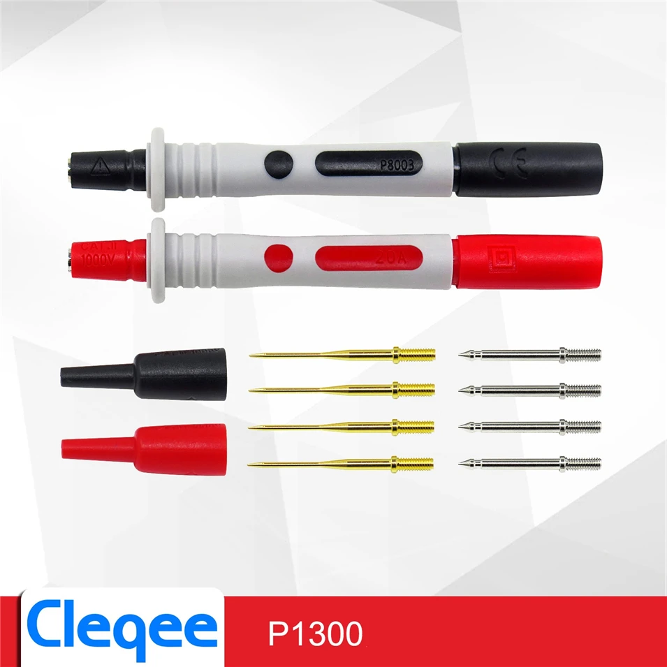 Cleqee P1300D P1300E P1300F เปลี่ยนได้ Multimeter Probe Test Hook & ทดสอบชุด4มม.กล้วยปลั๊กจระเข้คลิปทดสอบ stick