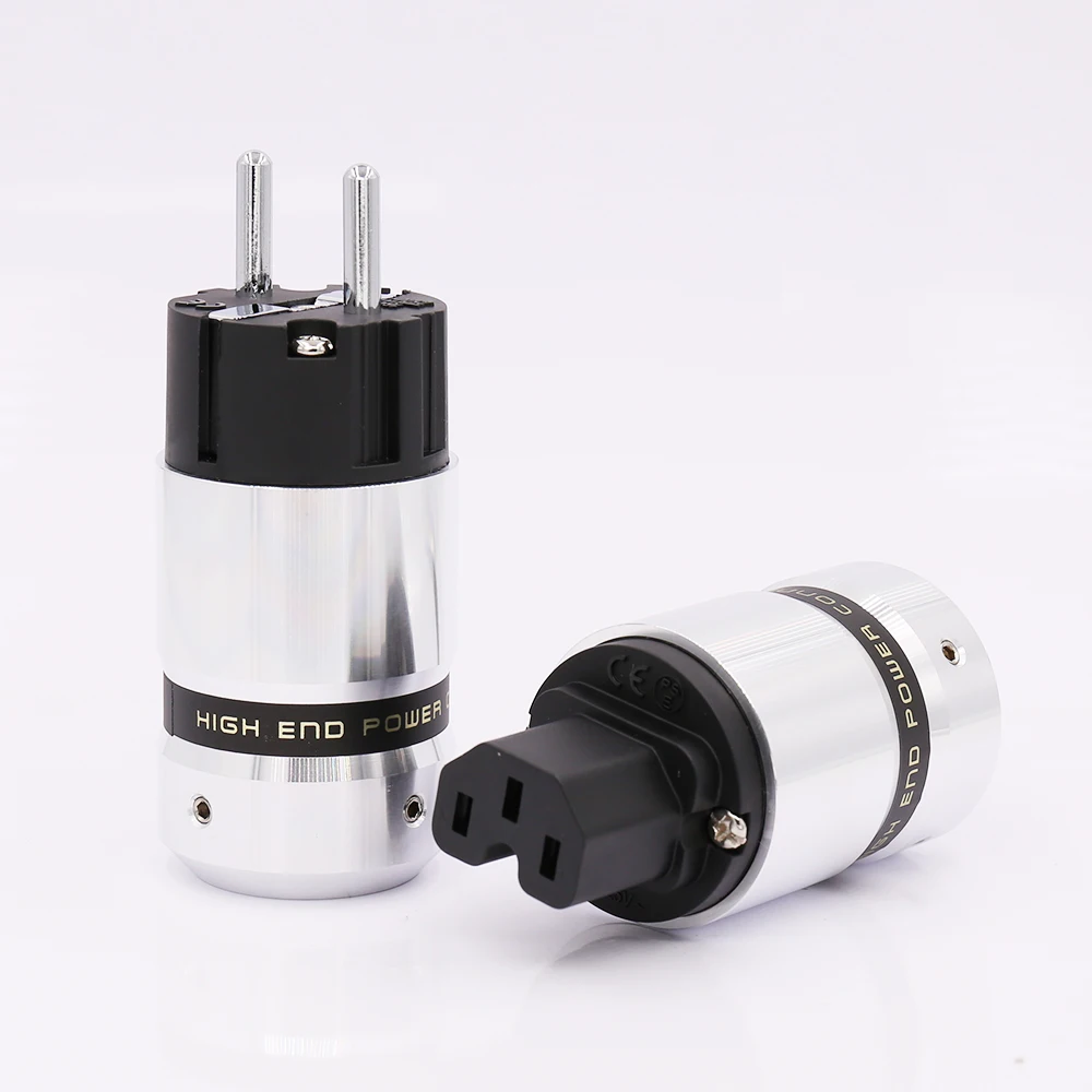 

5Pairs Hi-End Rhodium Plated Schuko Power plug IEC Connector for DIY Mains power cable