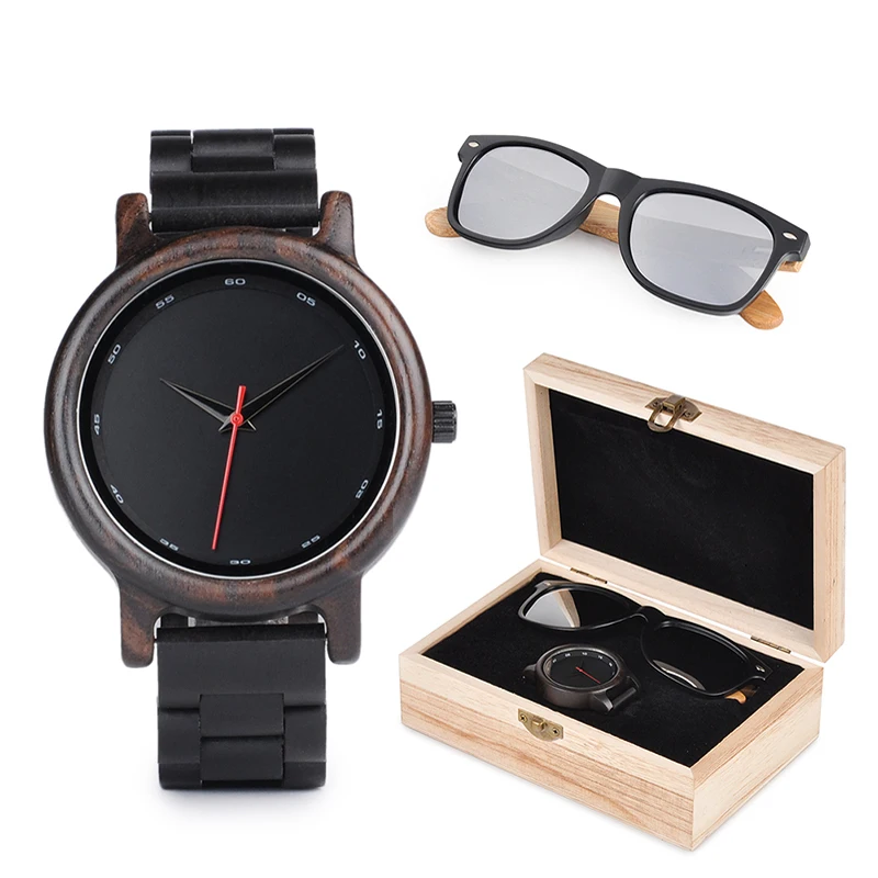 BOBO BIRD Watches Men Wooden Sunglasses Women Ladies in Suit Present Box Quartz Wristwatch Male Saat Erkek Timepieces