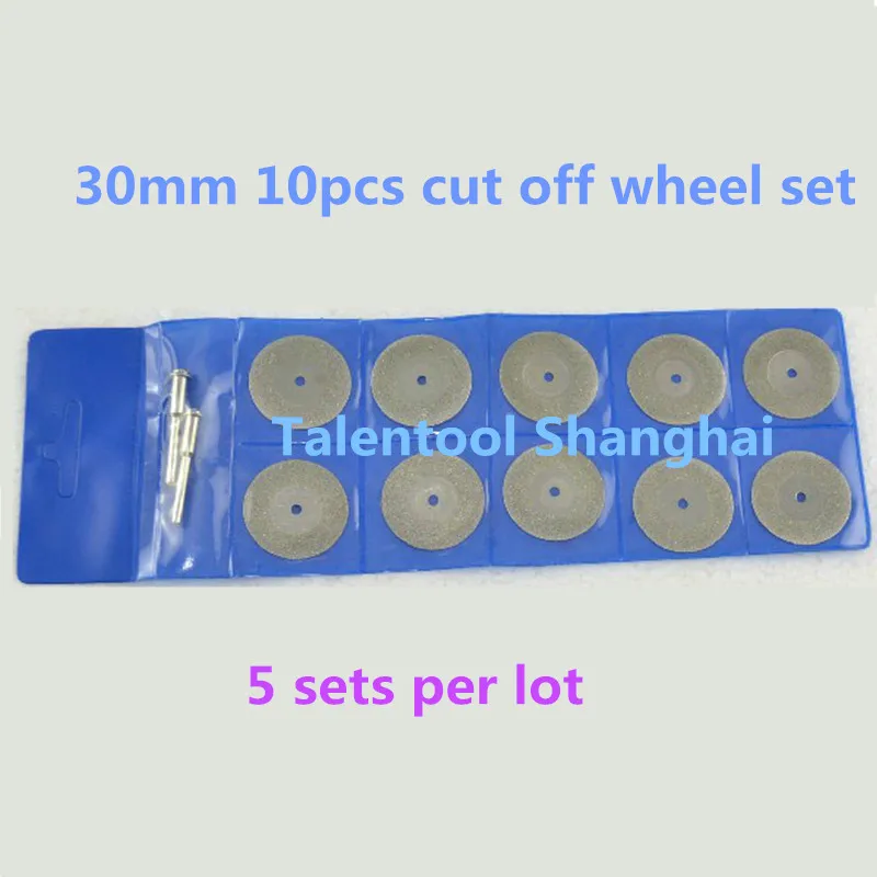 Talentool 10Pc 30mm high Quality Emery Diamond Coated Double Side Cutting Discs cut off blade Grinding disc dremel rotary tool