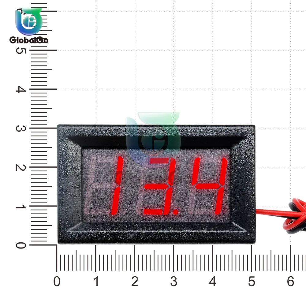 0.56นิ้วดิจิตอลโวลต์มิเตอร์2สาย3สายDC4.5V To30V 0.56 "จอแสดงผลLEDแรงดันไฟฟ้าสำหรับ6V 12Vรถจักรยานยนต์รถ