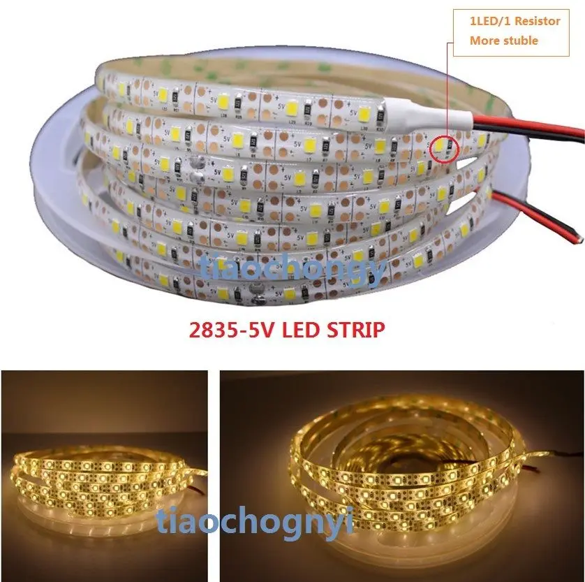 

5M DC5V 2835 60LED/M LED Flexible strip light Warm white 3000K IP65 waterproof