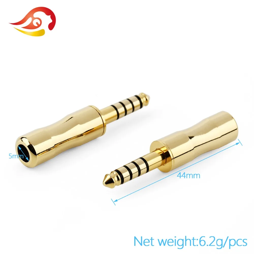 QYFANG 1pcs 4.4mm Plug Audio Jack 5 Pole HiFi Earphone NW-WM1Z/A Solder Wire Connector Headphone Splice Adapter Balance Plugs