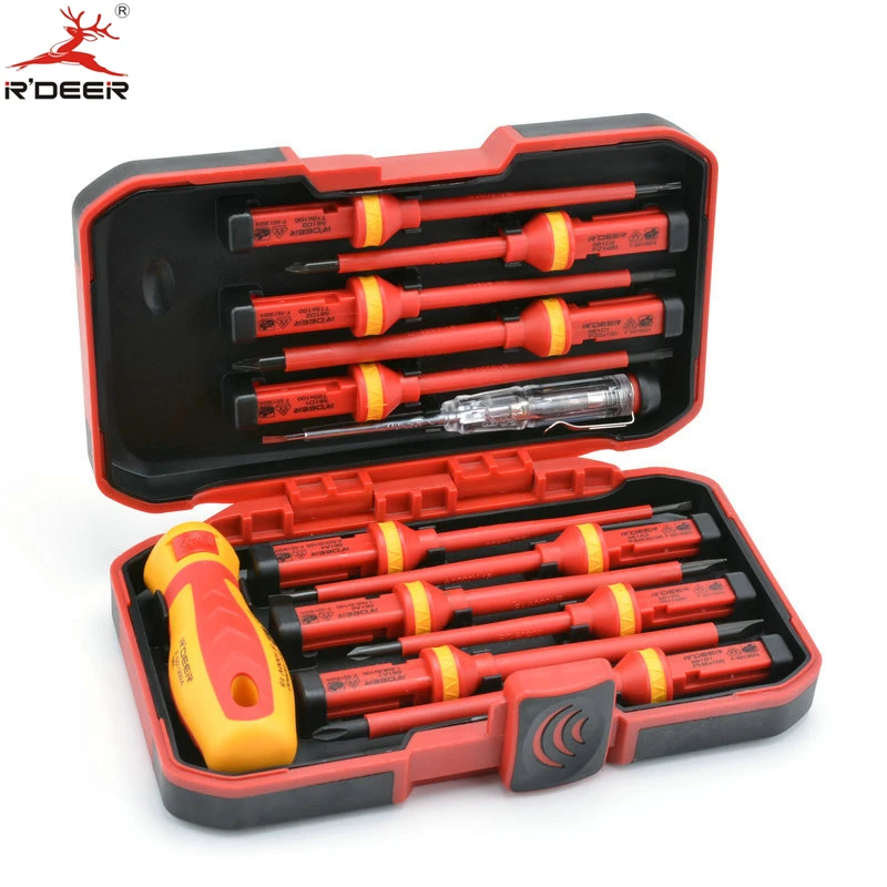 13 Pcs VED Insulated Screwdriver Set CR-V High Voltage 1000V Magnetic Phillips Slotted Torx Screwdriver Durable Hand Tools