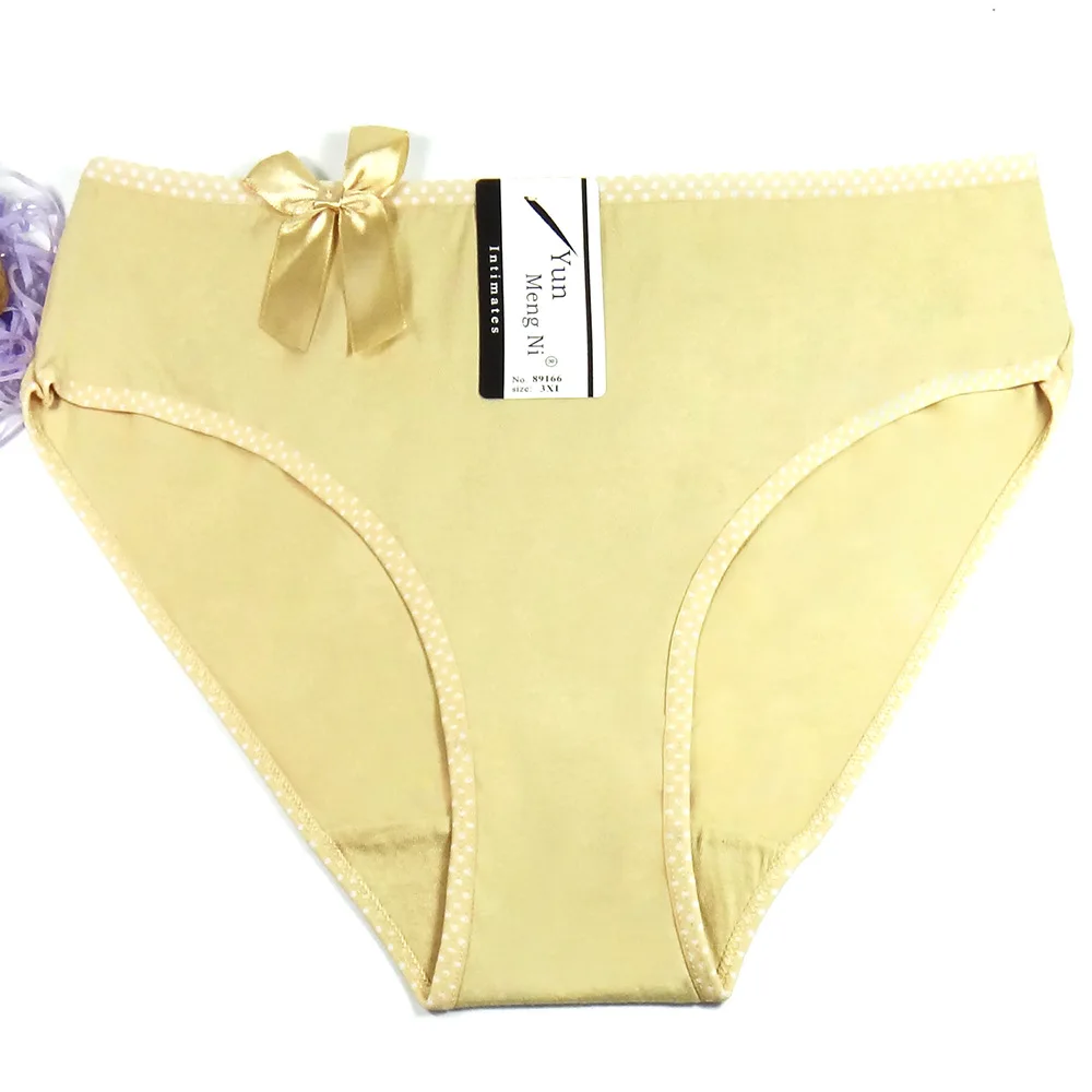 New Style 4PCS/LOT Big Yards 2XL/3XL/4XL Women\'s Panties Large Size Lady Biref Mum Pure Color Cotton Underwear 89166