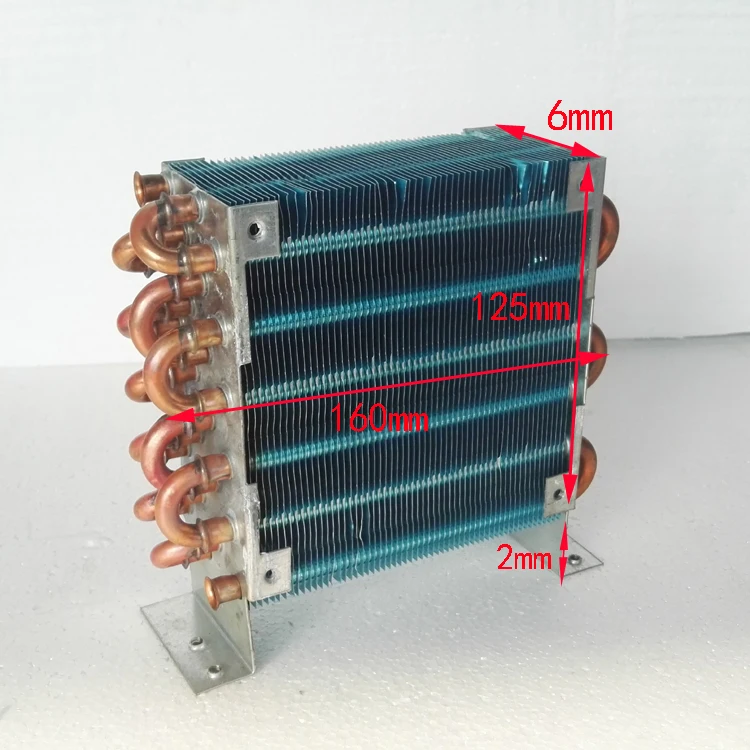 PURSWAVE CP4x6x120 Mini Fin space copper tube condenser heat exchanger with 12V24V220V fan 120*120*50mm 600W nominal capacity