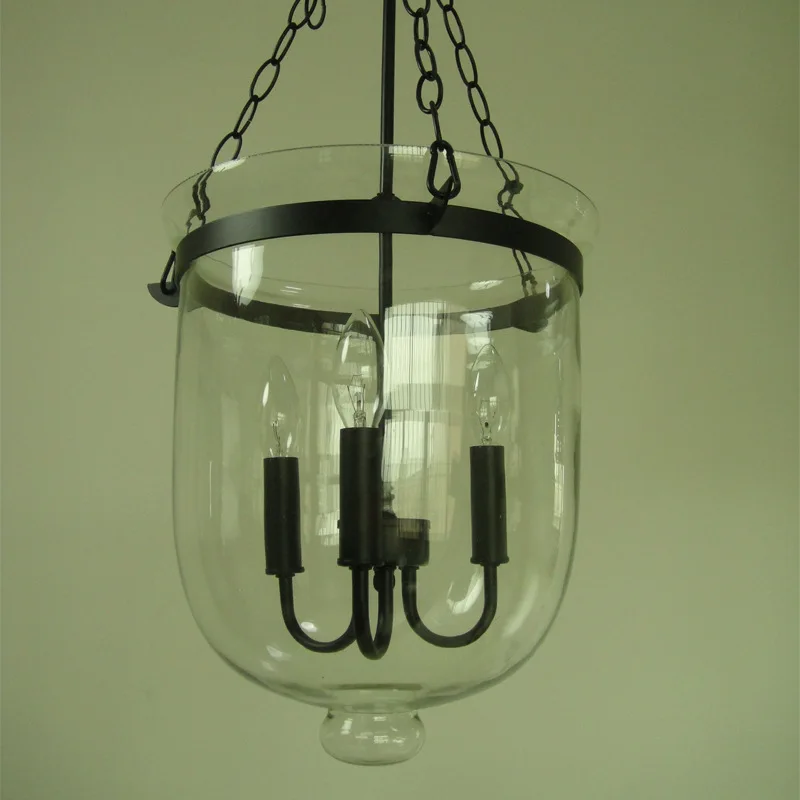 Industrial bucket Pendant Lights cylindrical American glass wrought iron creative personalized living room candle light