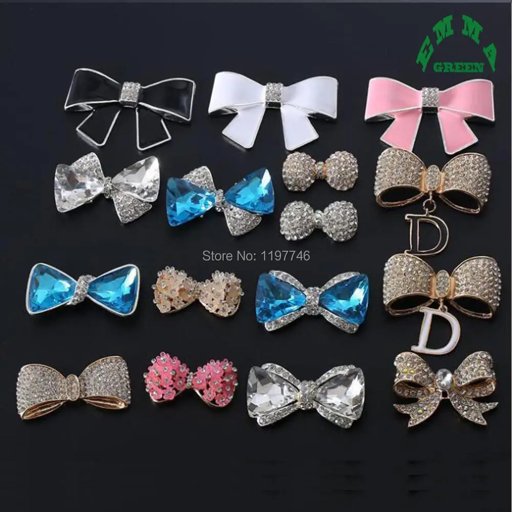 

Bow Charms Pendant Flower Buttons Charms 10pcs Enamel Charms Flatback Embellishment Rhinestone Charm Pendants for Jewelry making