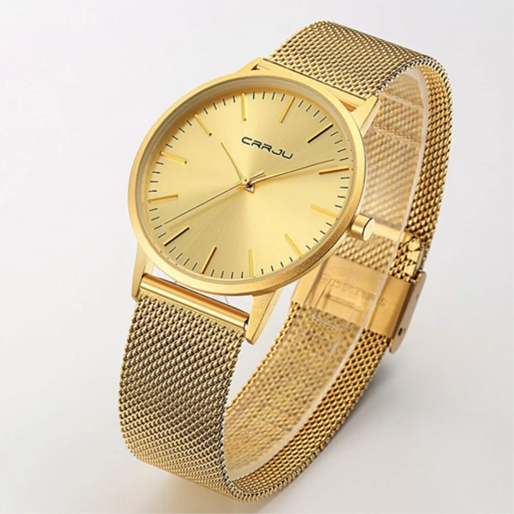 CRRJU Ultra Sottile Orologi Al Quarzo In Oro Degli Uomini di Top Brand di Lusso Orologi Da Polso Orologio D\'oro Maschile Relogio Masculino Orologio
