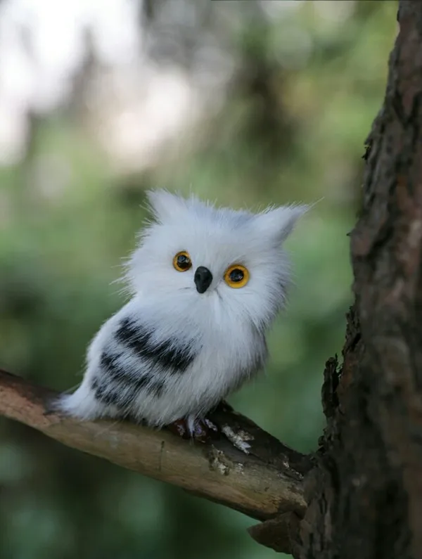 simulation owl about 5x4x7cm fur night owl model home decoration gift h1429