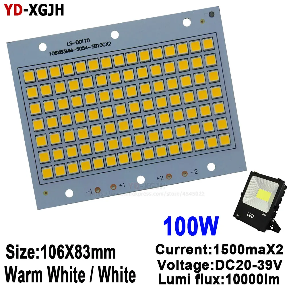 

100W 100% Full Power Led floodlight 10000lm SMD5054 LED lighting source aluminum plate base pcb board for floodlight Accessories