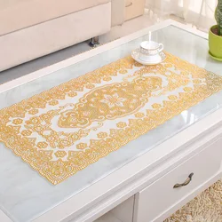40x84cm European Lace Tablecloth PVC Hot Stamping Tea Table Cloth Coffee Table Hot Stamping Tablecloth DingTable Decoration Mat