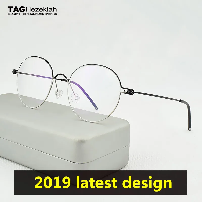 2024 fashion new Brand Spectacles Round Ultralight Titanium round Glasses Frame Men Danish designer Eyeglass Frames Women Square