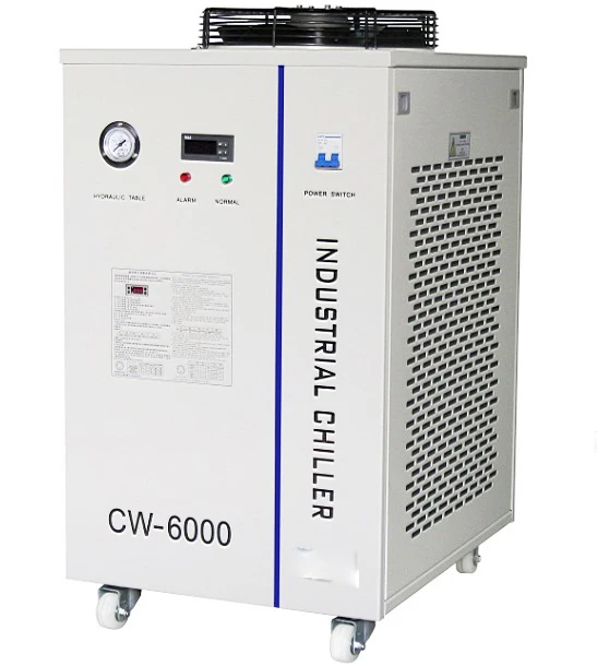 CW6000AGอุตสาหกรรมเครื่องทำความเย็นสำหรับco2แกะสลักเลเซอร์และเครื่องตัดหลอด150วัตต์