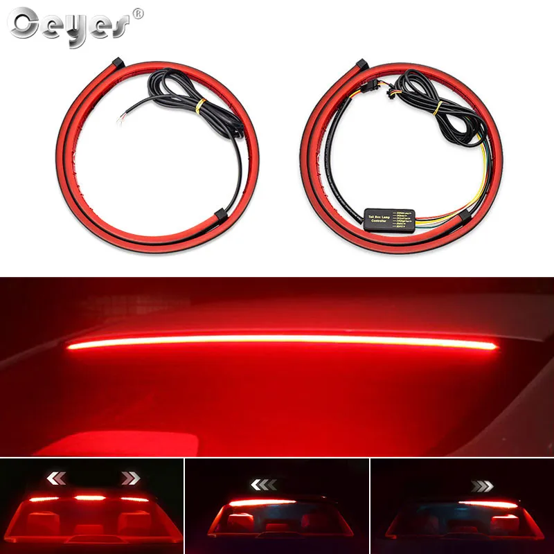 Ceyes 1000mm Auto High Mount Brake Stop Lights Accessories Car Styling High Additional Brake Lamp Warning Turn Signal LED Strips