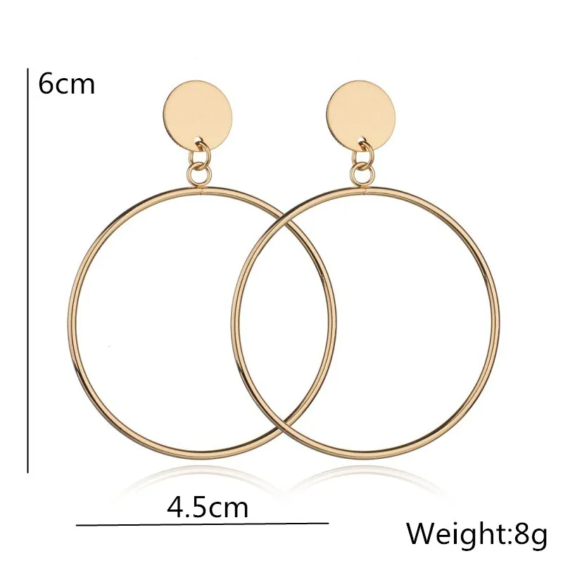 Fashion Exaggerated Big Hollow Round Drop Earrings Geometric Jewelry Statement Earrings for Women Creative Punk Accessories