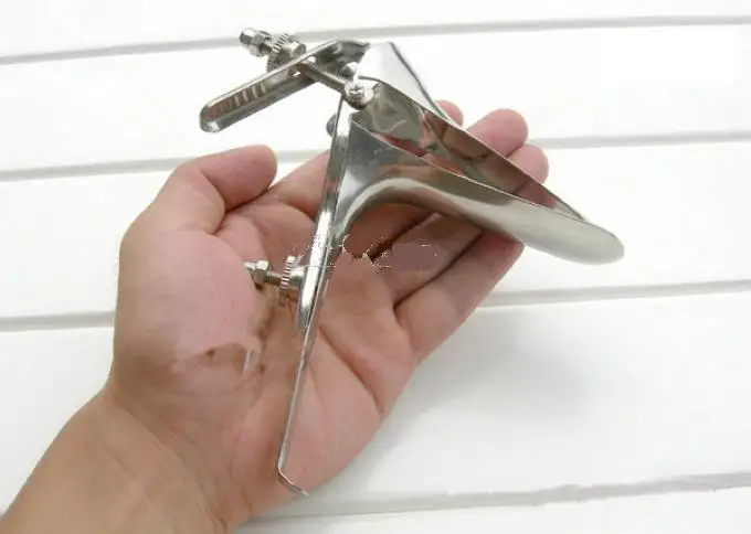 Stainless Steel Vaginal Speculum Scope Inspecting Enlargement Gear Dilator Genitals Medical Themed Toy Bondage Bdsm Sex Toy