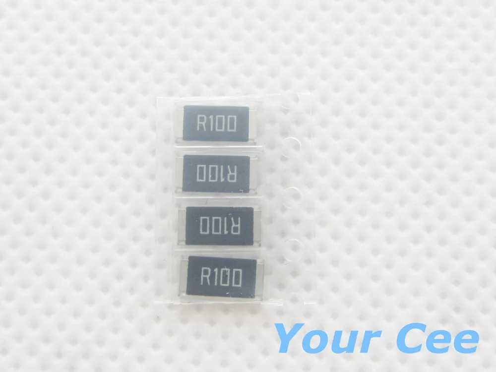 Resistores de chip de resistor SMD, 0,1 ohm, 0,1ohm, 2512, 1W, 0.1R, 1%, 0,1 ohm, resistência R100, 100pcs, 50pcs