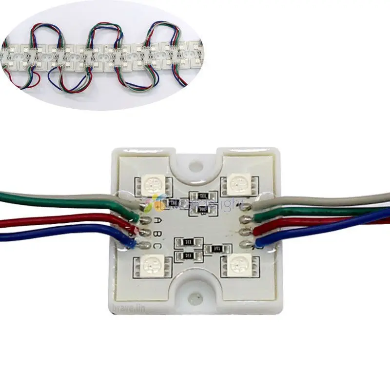 100pcs 5050 SMD 4D LED Module Cool White Warm White Red Blue Green RGB Waterproof DC12V Light Lamp for LED Signs Advertisements