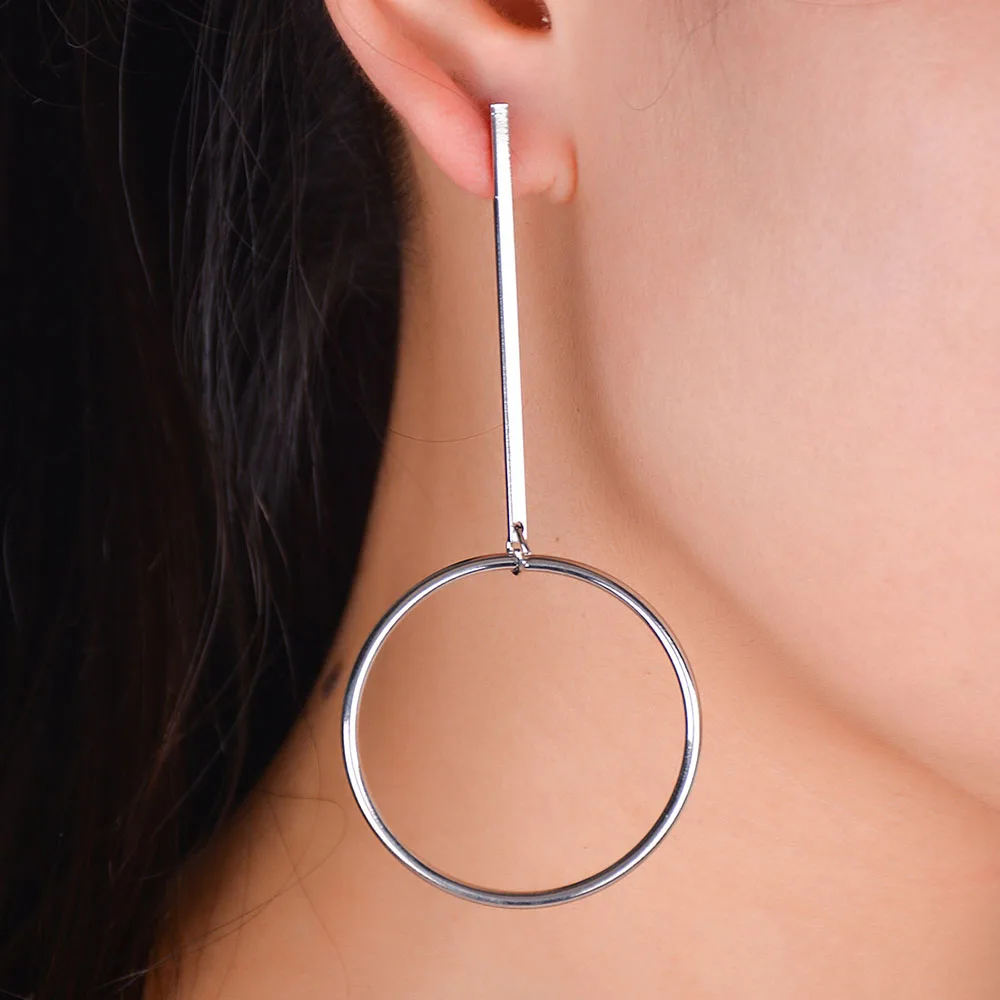 Fashion Exaggerated Aros Hoop Earrings for Women Big Circle Hoop Round Pendant Earrings Brincos Jewelry Christmas Gift XR149