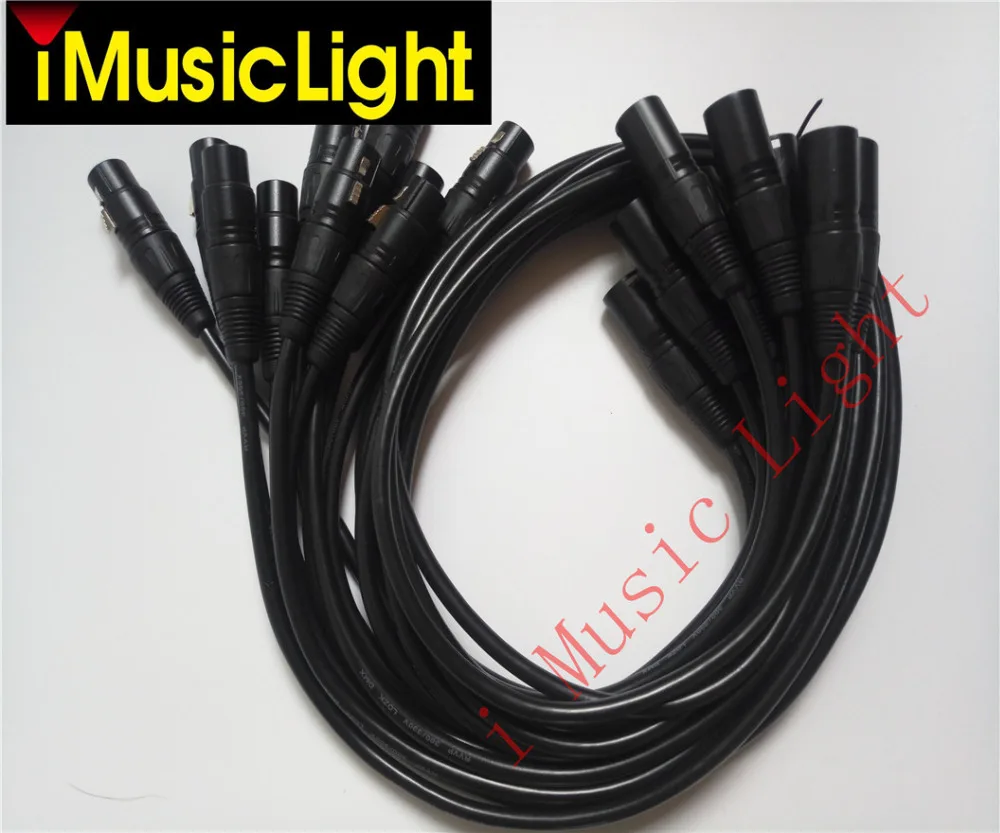 

5Piece/Lot 3Meter Dmx Cable 3Pin Xlr Cable Dmx Signal Connection Stage Light Accessory