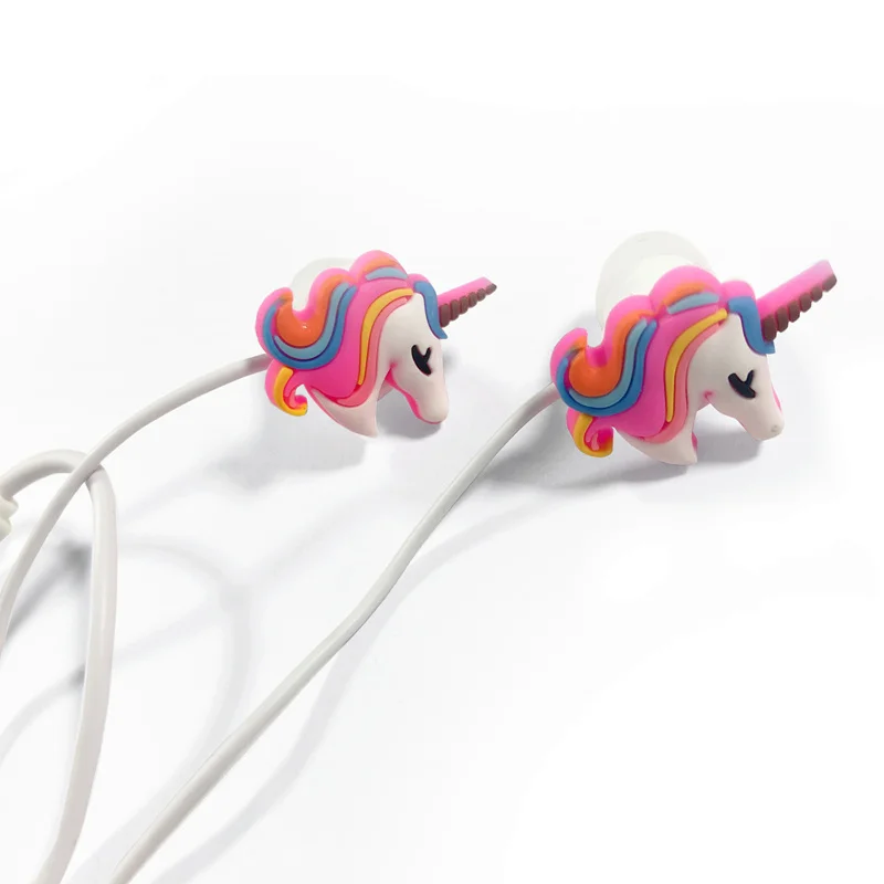 Наушники-вкладыши с рисунком единорога, разноцветные радужные наушники-вкладыши с чехлом, наушники-вкладыши с микрофоном для смартфонов Xiaomi, детские подарки