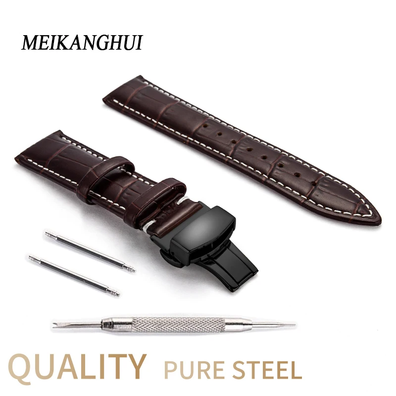 Watchband 18mm 19mm 20mm 21mm 22mm 24mm Soft Horlogeband Genuine Leather Watch Strap Watch Band for Tissot Seiko