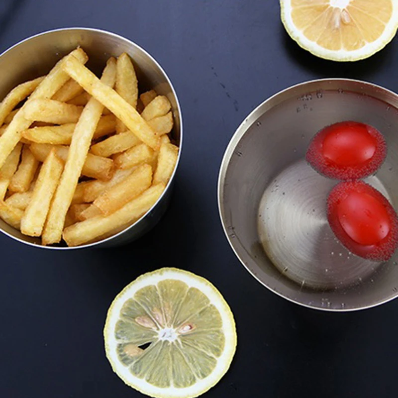 Stainless Steel Ware Fries Cup Drinks Mug French Fries Cup Bottle Solid Simple Cup Cocktail Tea Vessel Drink-ware Bar Party 1pcs