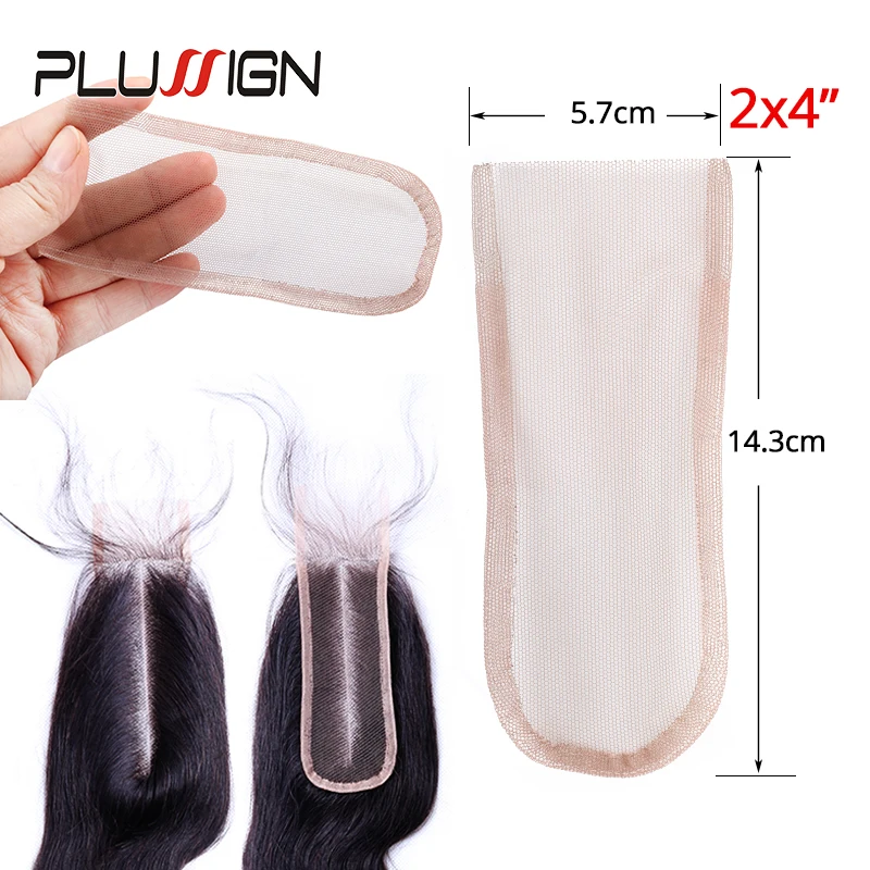 Plussign 2X4/2X6/4X4 Schweizer Spitze Muster Net Für, Der Perücke Toupet Top Verschluss Foundation Haar Zubehör Monofilament 3 größen