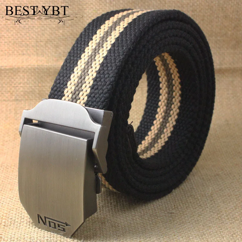 Best YBT Hot Male Tactical Belt Top Quality 4 mm Thick 3.8 cm Wide Casual Canvas Belt Outdoor For Men Automatic Buckle Belt