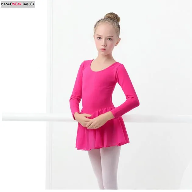 New  Baby Kids Pink Cotton Ballet Leotard Dress Toddler Girls Ballet Practice Dance Dress For Children