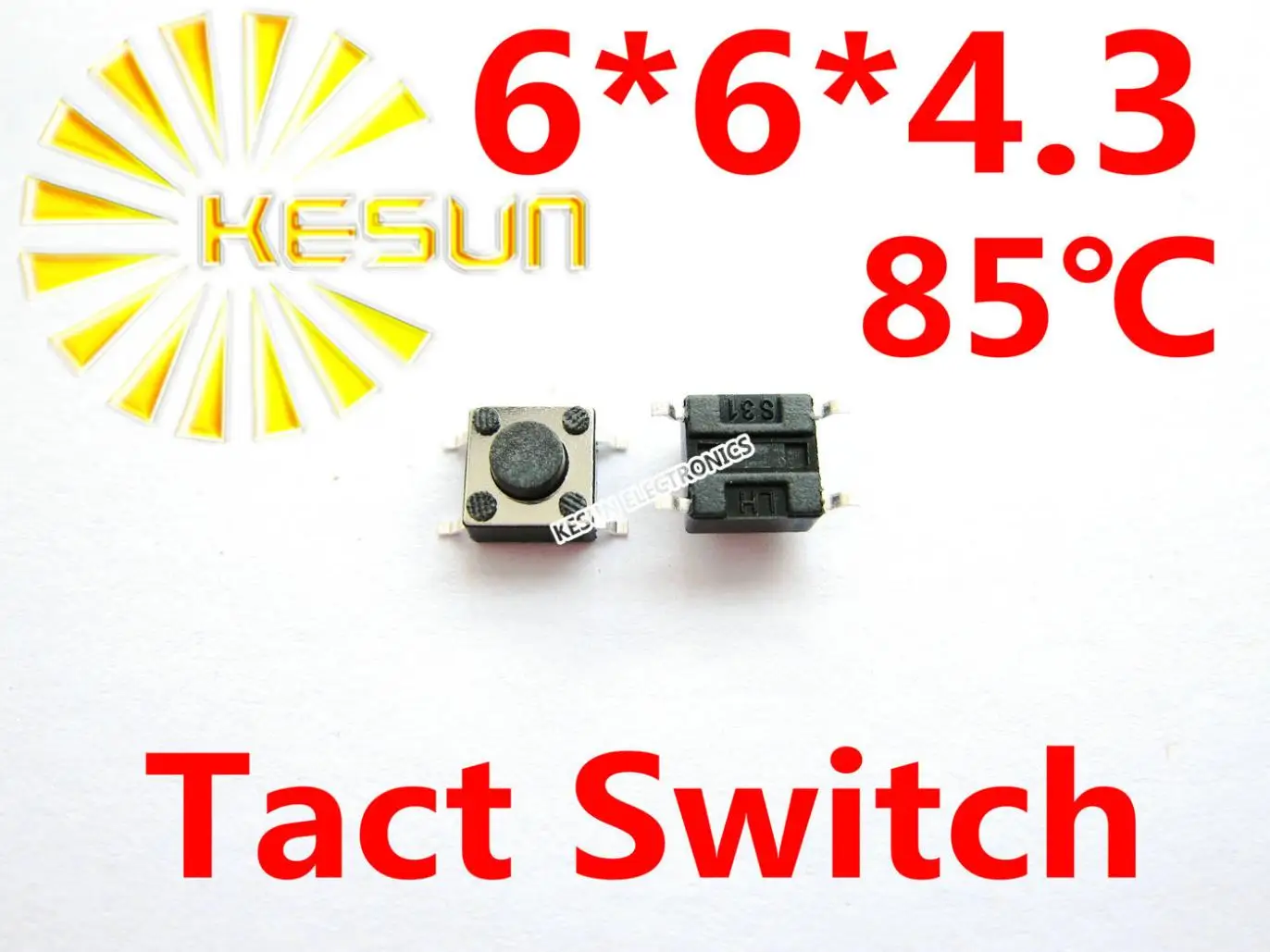 1000PCS 6X6X4.3  SMD Tactile Tact Mini Push Button Switch Micro Switch Momentary