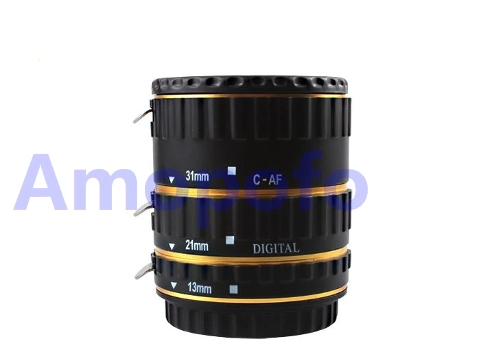 Amopofo Gold Auto Focus AF Macro Extension Tube 13+21+31mm For Canon EOS 70D 80D 550D EF-S