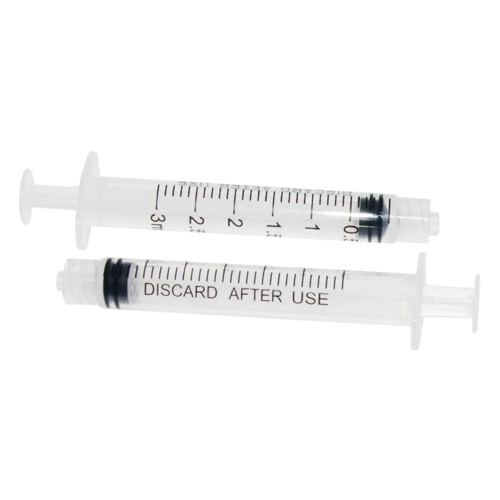 (set of 50)Plastic Syringe 3ml with 1inch 18G Blunt Tip Needles For Lab and Industrial Dispensing Adhesives Glue Soldering Paste