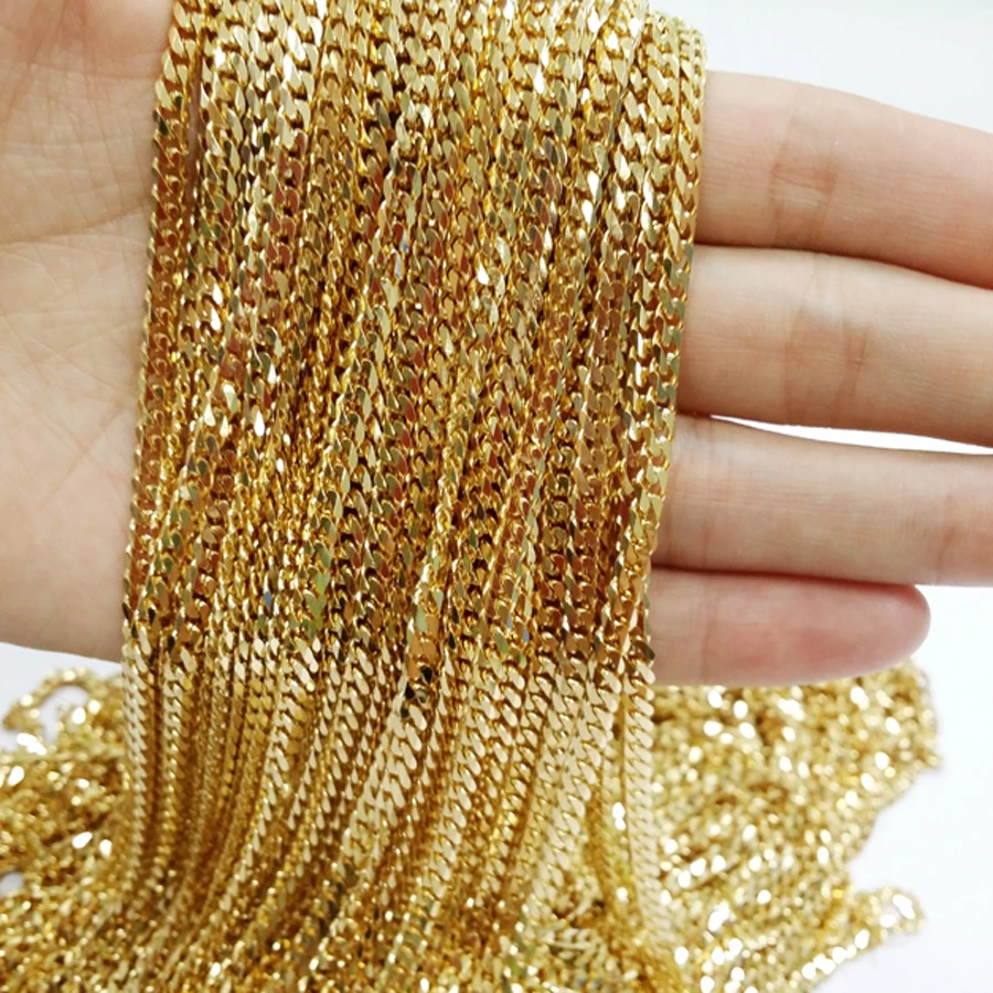 

5/10/20 meter/lot Top Selling 6 mm Gold Cuban Curb 316L Stainless Steel Link Chain Necklaces Wholesale Jewelry