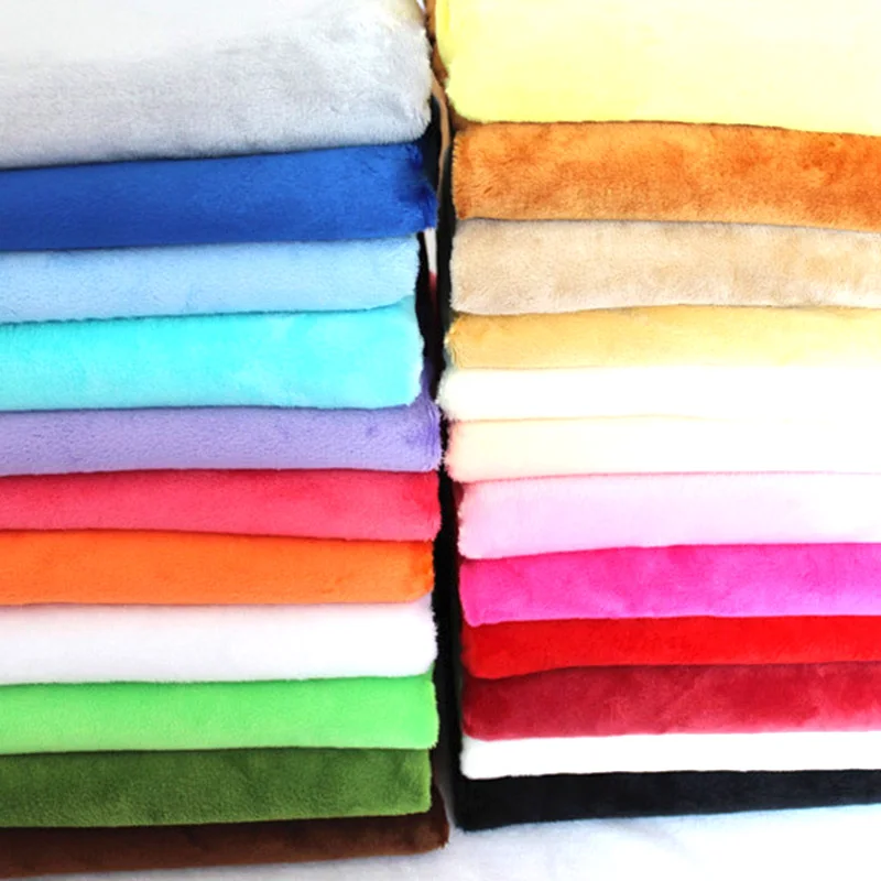 Tela de felpa súper suave de cristal de felpa corta de 160Cm de ancho para coser DIY tela textil para el hogar hecha a mano para juguetes tela de felpa
